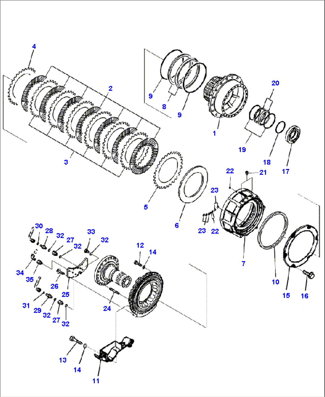 F3360-06A0 FINAL DRIVE AND BRAKE R.H. FRONT HUB