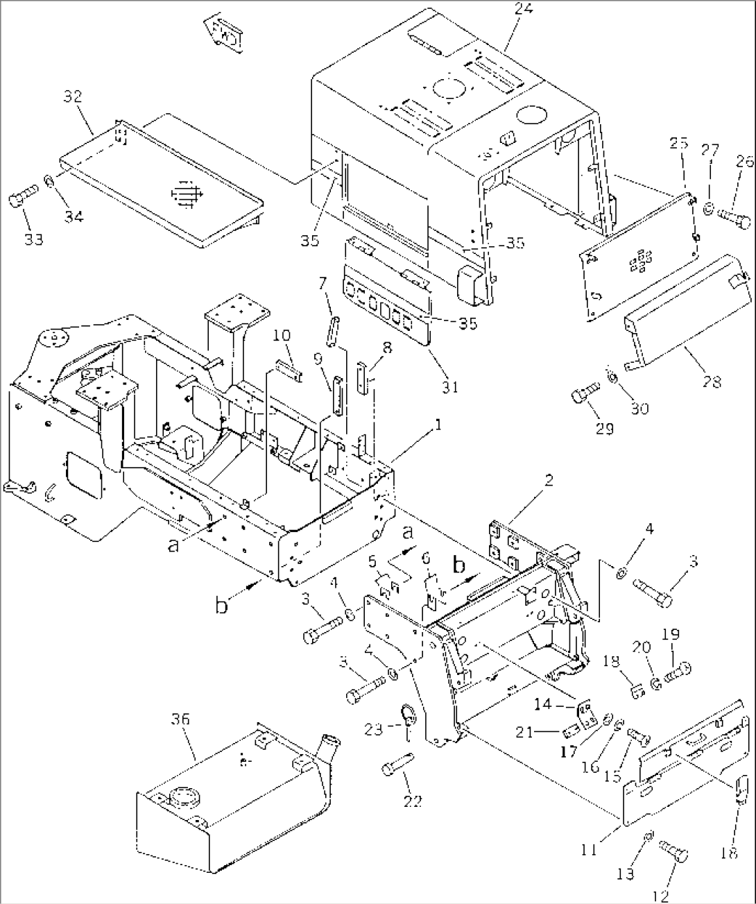 BACK HOE MOUNTING PARTS (1/4)(#12001-)
