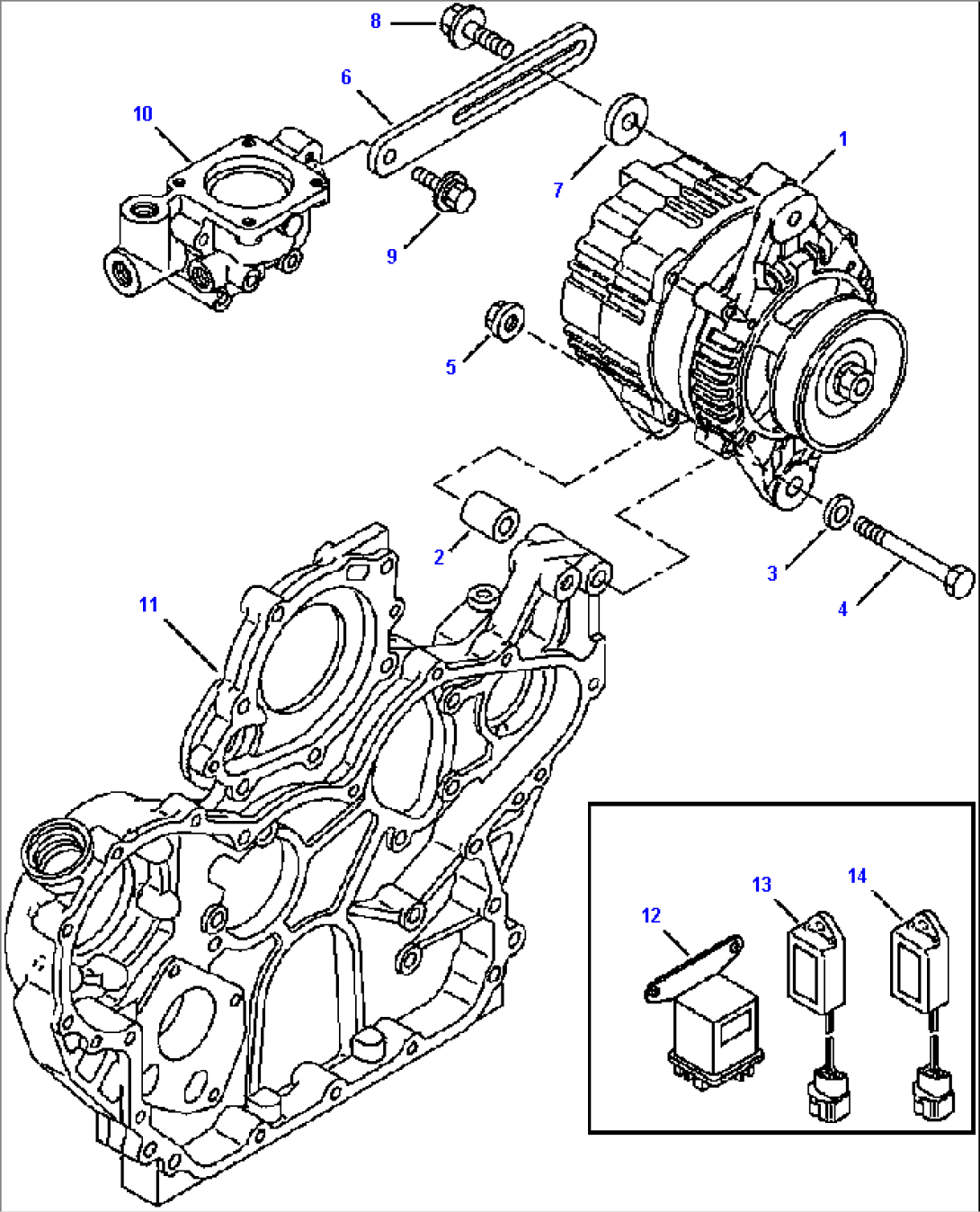 FIG. A0150-01A0 ENGINE - ALTERNATOR MOUNTING