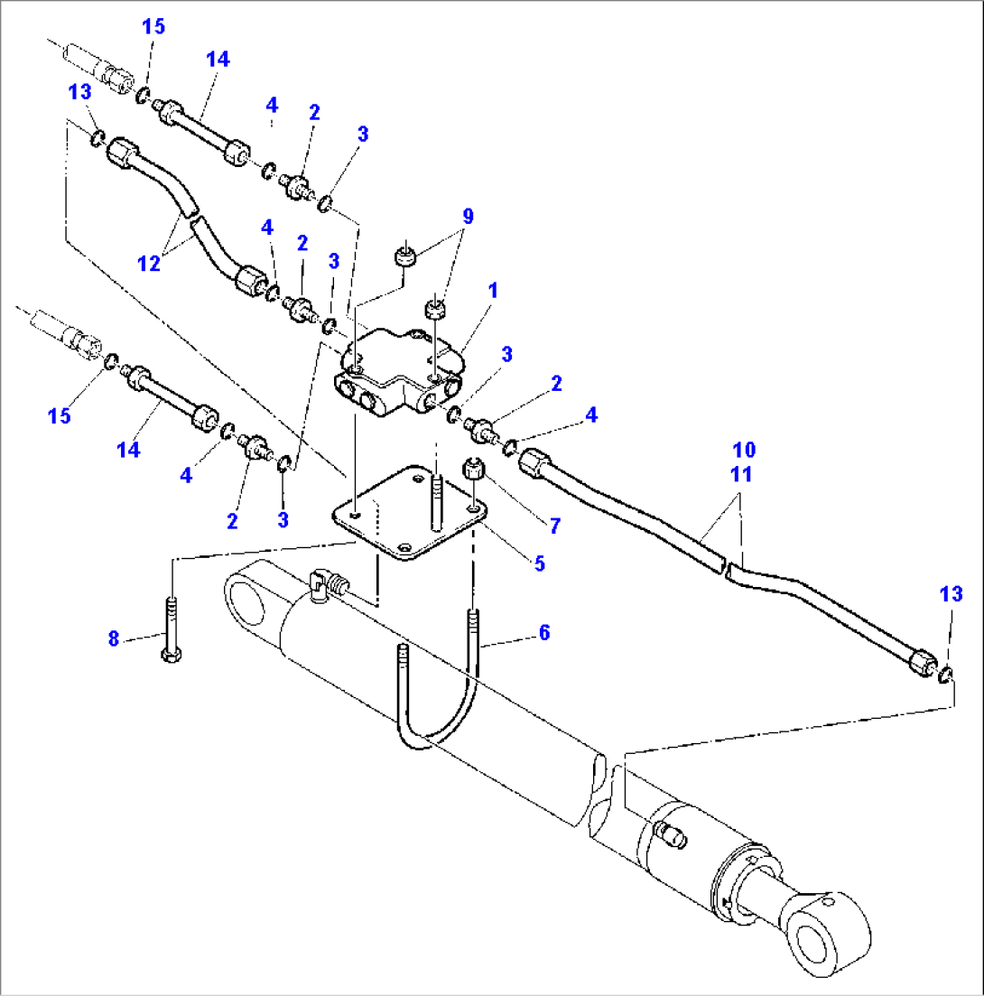HYDRAULIC PIPING (SHOVEL LIFTING CYLINDER) (SAFETY VALVE)