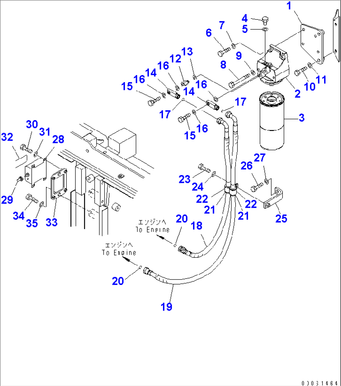 FUEL LINES (P.C. FUEL LINE) (ADDITIONAL FILTER AND PUMP SWITCH)(#20001-)