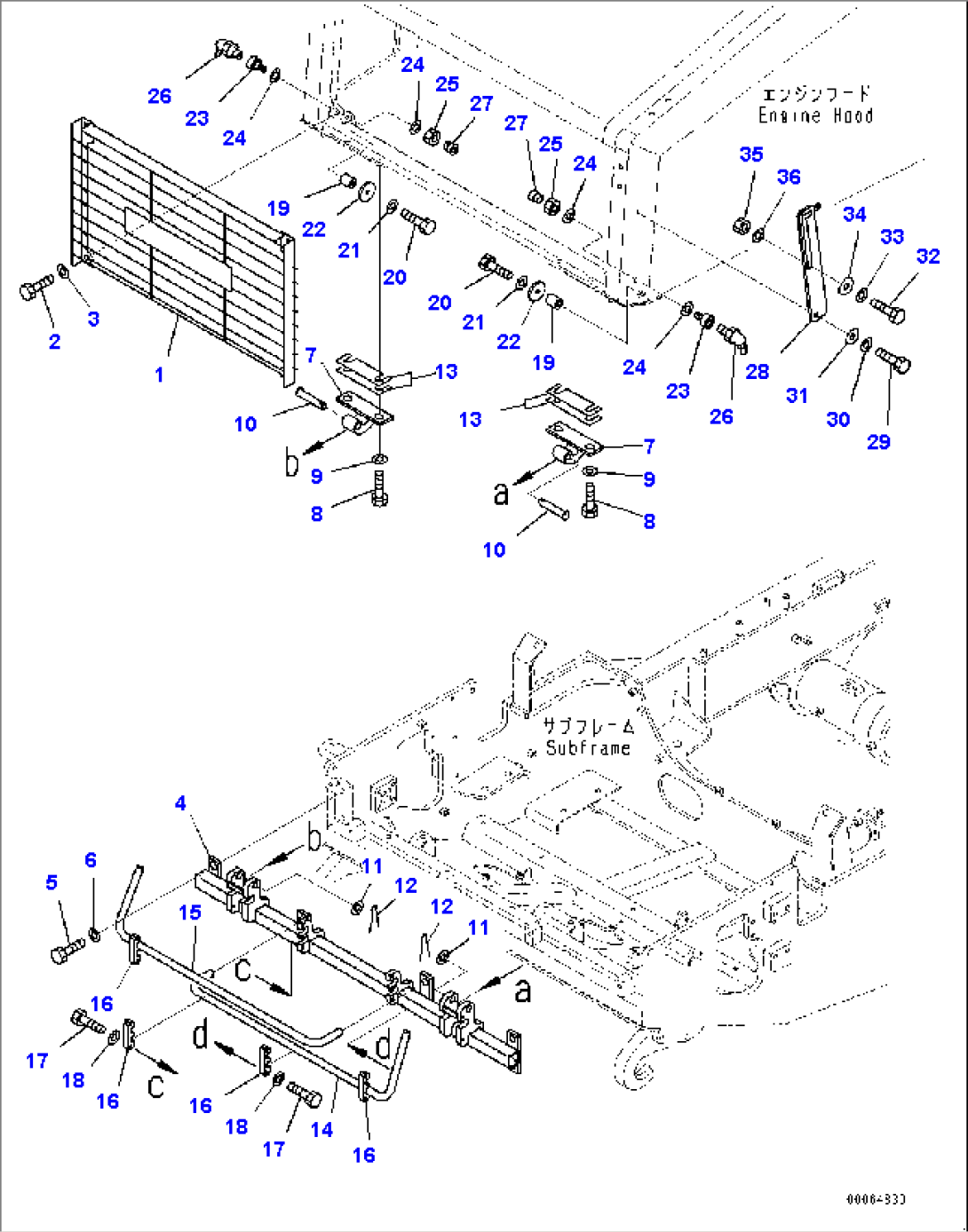 Engine Hood Related Parts, Hood (#2633-)