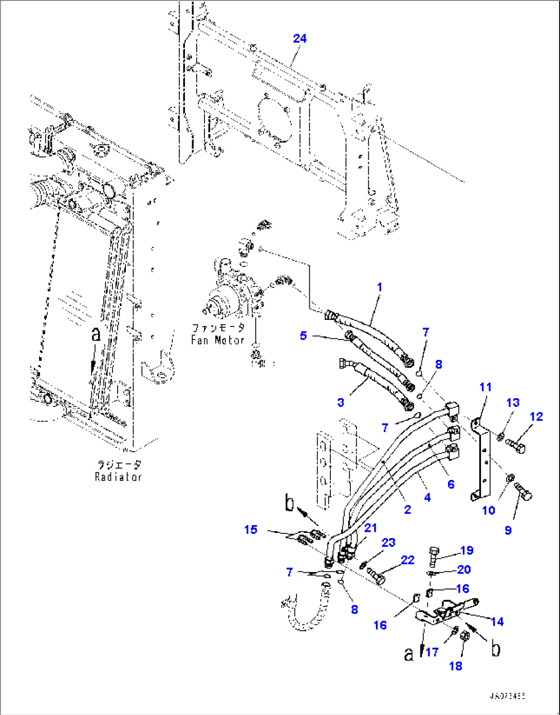 Radiator, Fan Motor Piping (#90216-)
