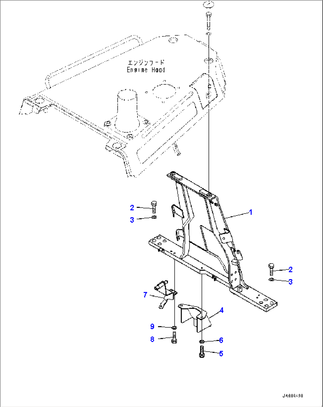 Front Guard, Hood Support Rear Side Cover (1/2) (#1001-)