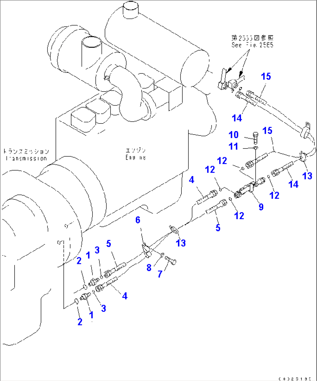 TRANSMISSION OIL COOLER PIPING (1/2)(#6001-)