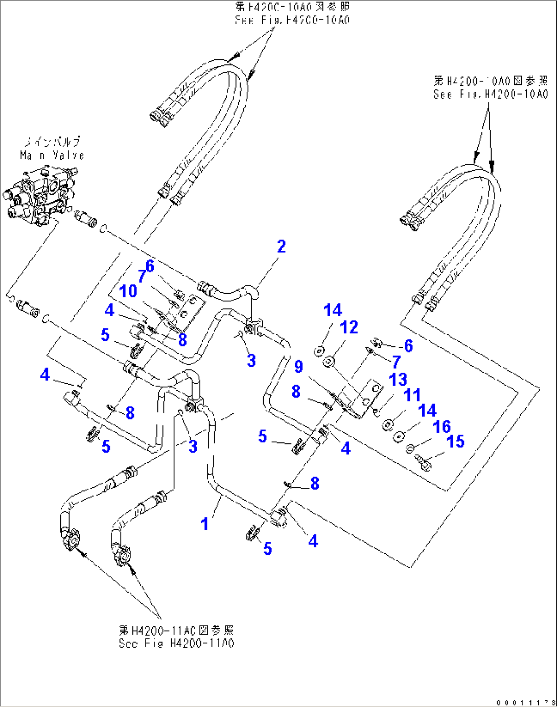 HYDRAULIC PIPING (LIFT CYLINDER LINE) (FOR E.C.S.S.)