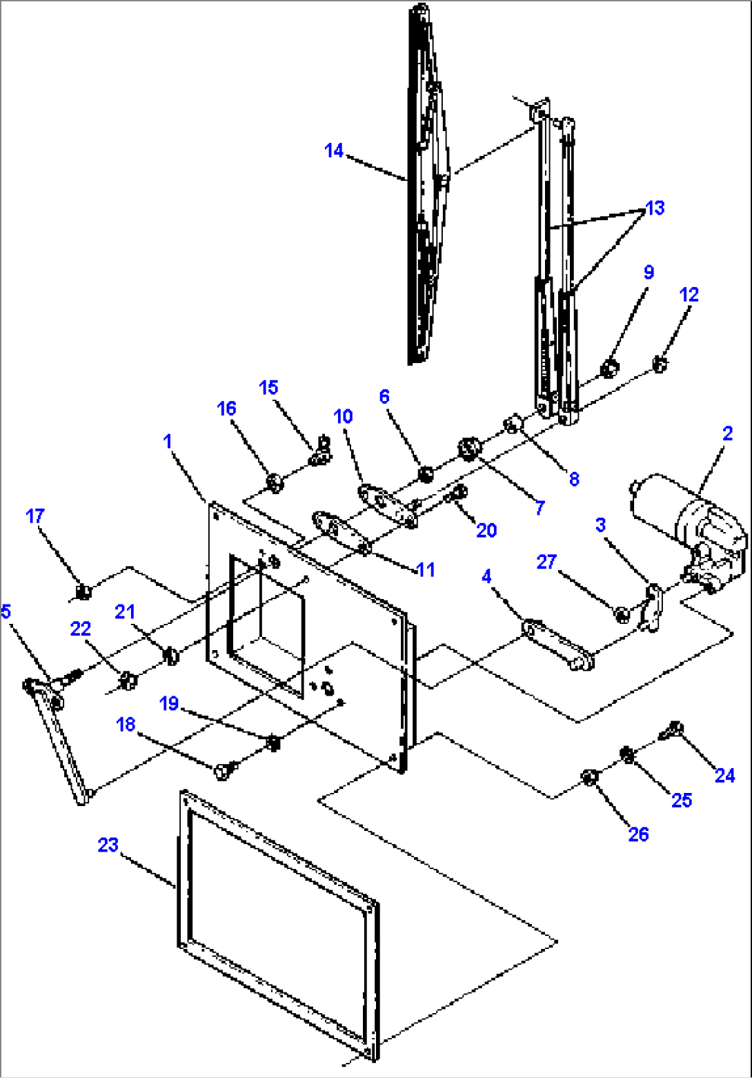 ROPS CAB FRONT WIPER ASSEMBLY - S/N 7001 - N/A