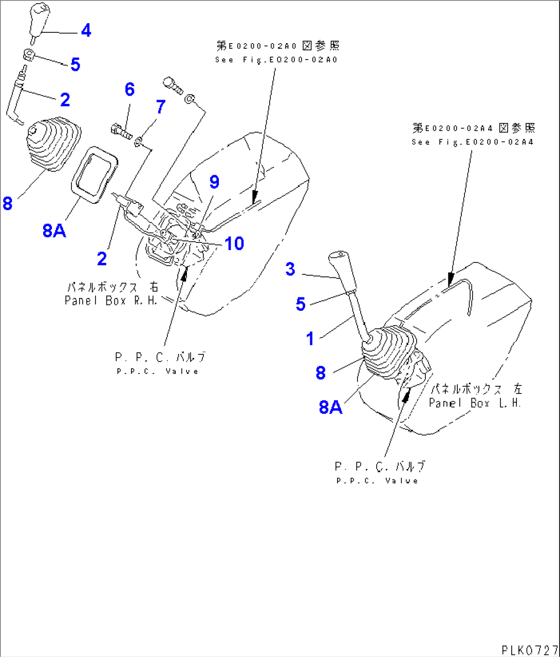 WORK EQUIPMENT CONTROL LEVER (FOR ONE TOUCH DECELERATION)