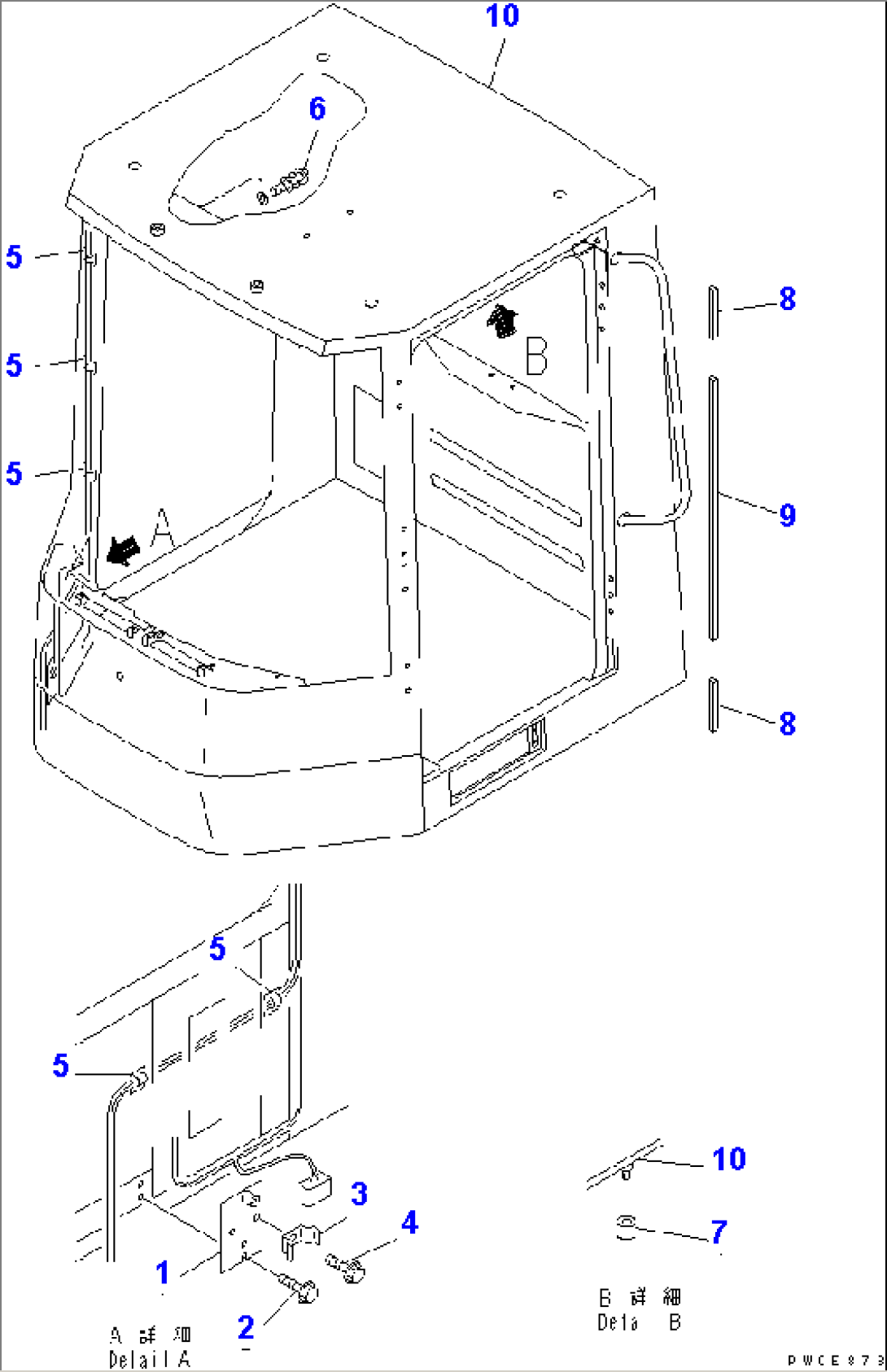 ROPS CAB (ELECTRICAL SYSTEM MOUNTING PARTS)(#54104-)