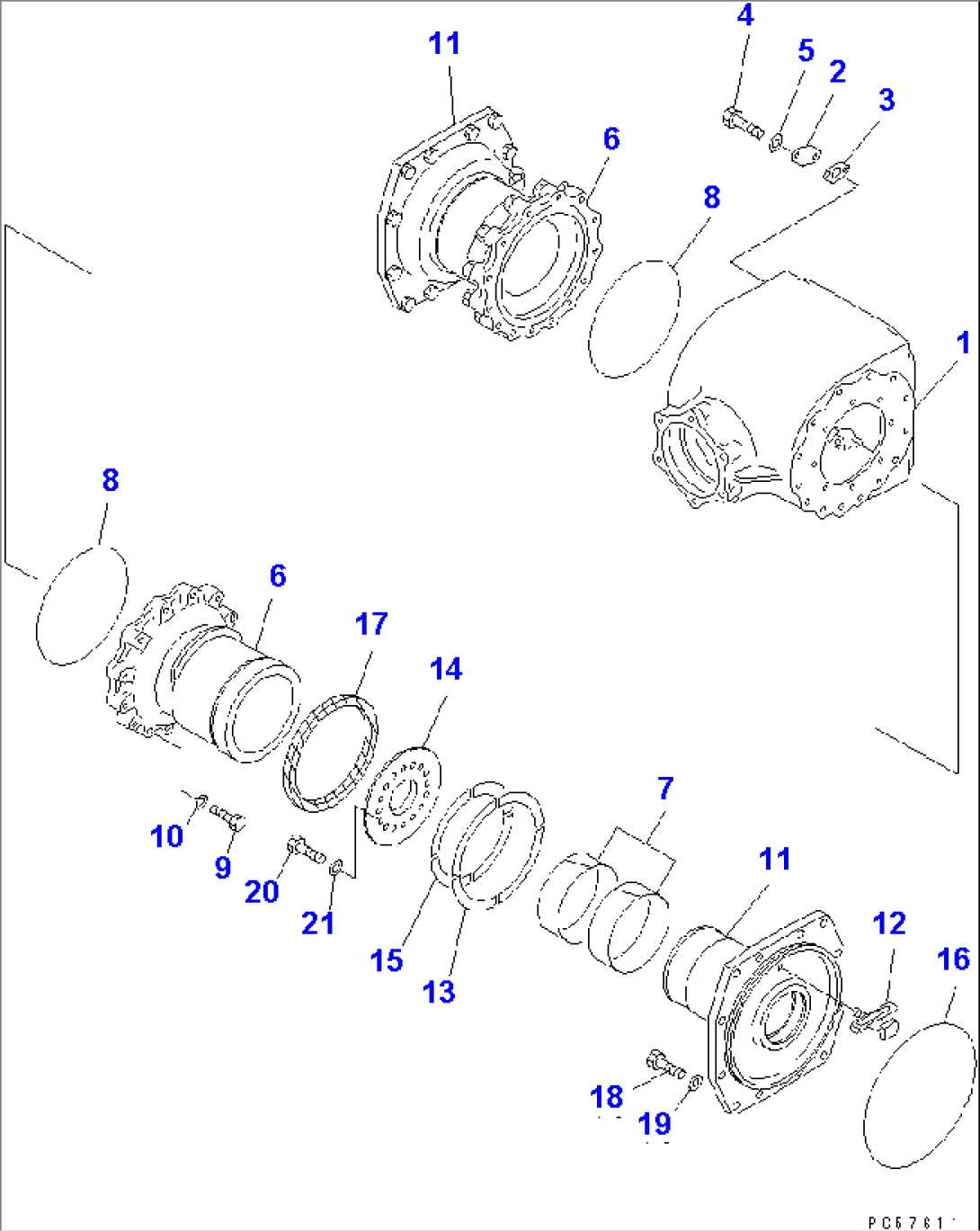 FINAL DRIVE CASE (NO-SPIN DIFFERENTIAL TYPE) (1/2)(#1701-)