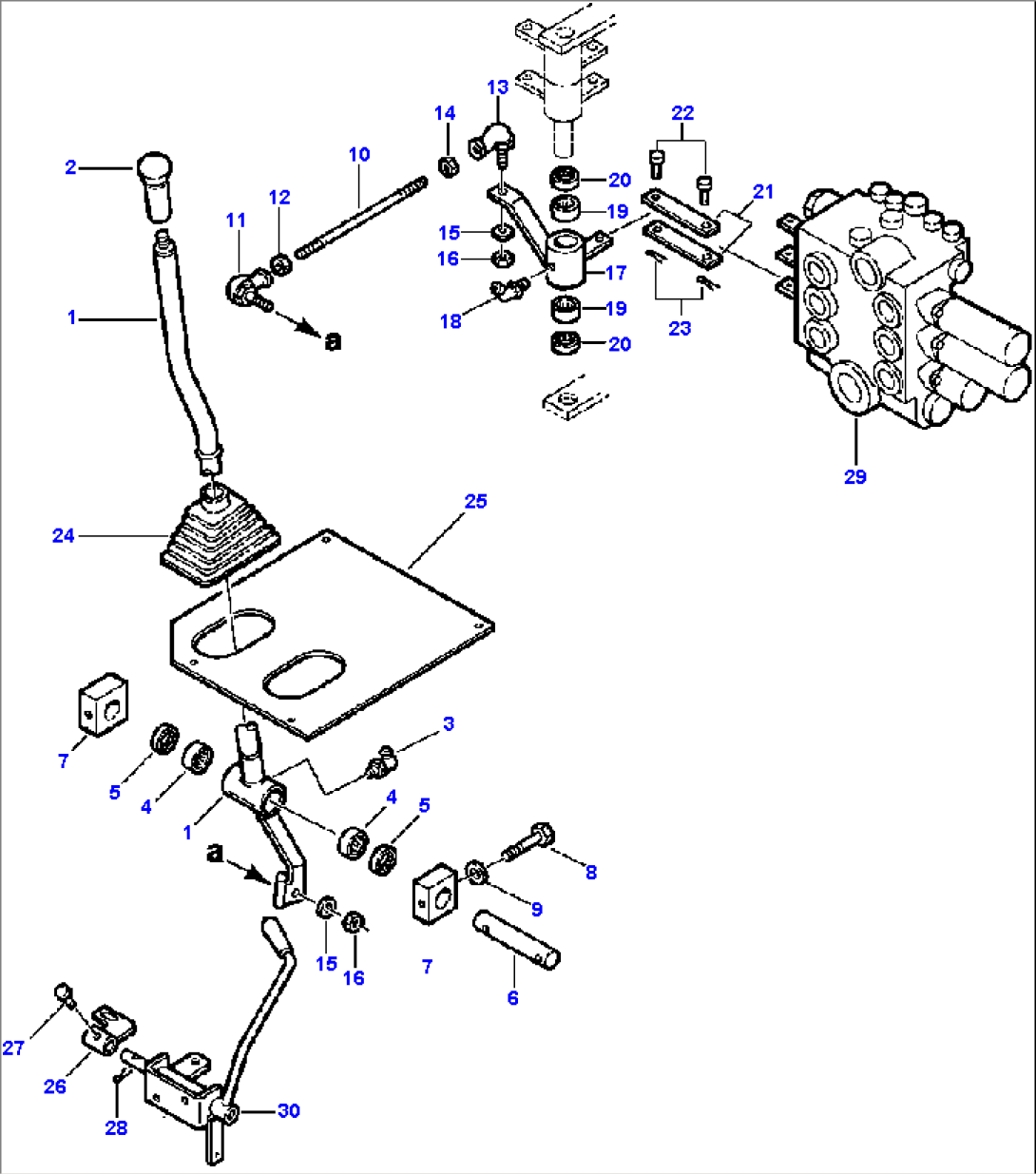 FRONT ATTACHMENT CONTROL LEVER AND LINKAGE