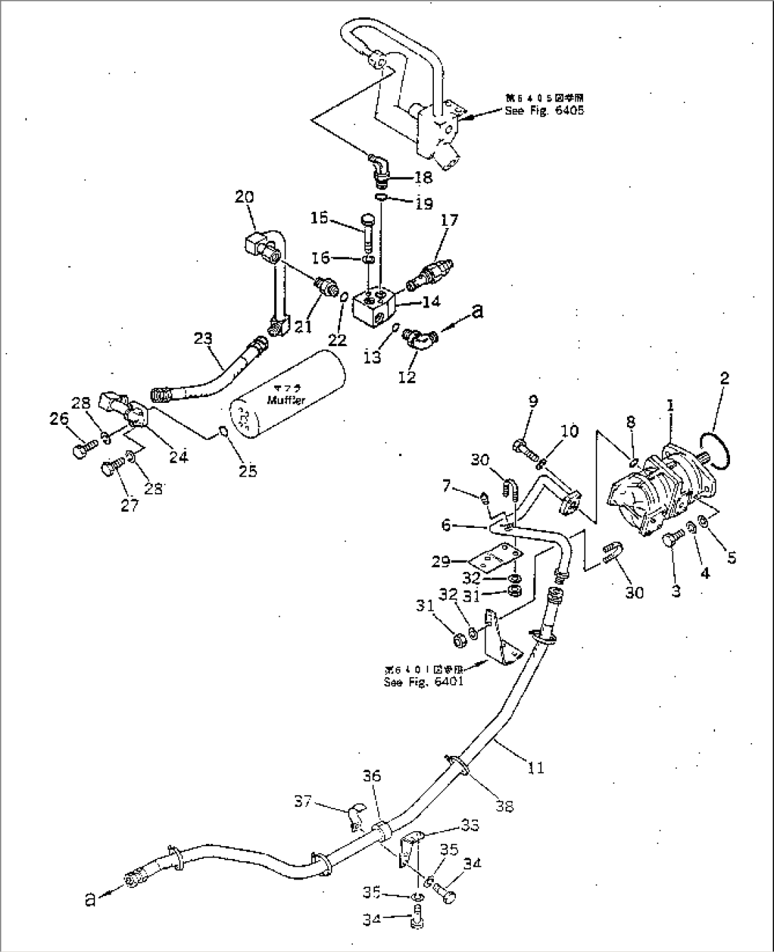 HYDRAULIC PIPING (SWING¤ STEERING PUMP TO SWIVEL JOINT) (1/2)