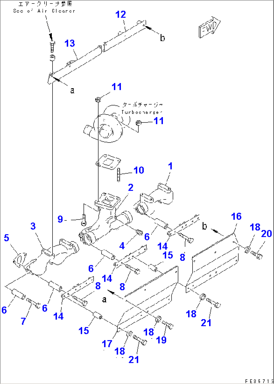 EXHAUST MANIFOLD (WITH COVER)(#61582-78863)