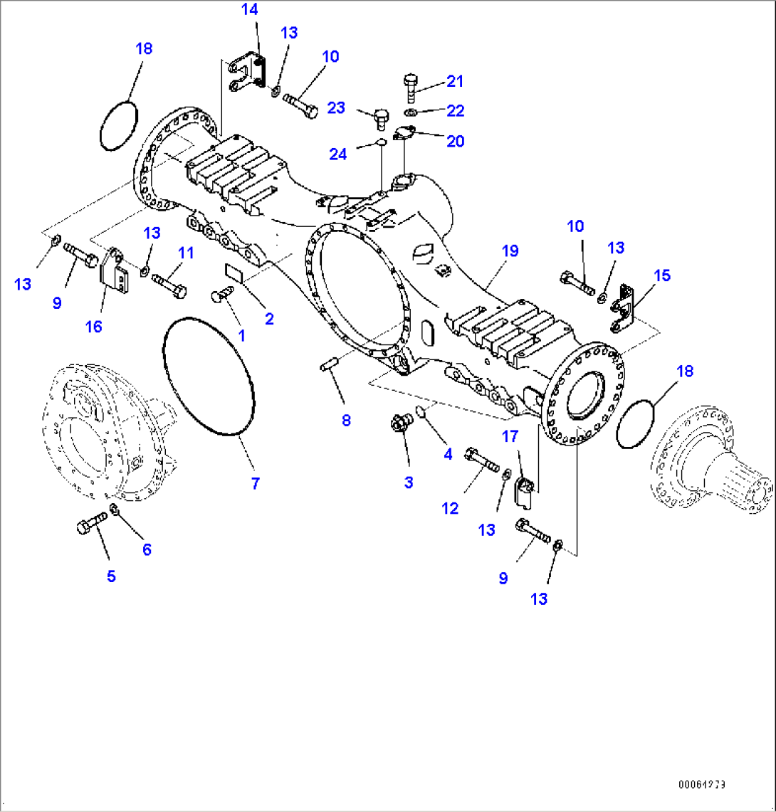 Center Axle, Housing and Related Parts (#2633-)