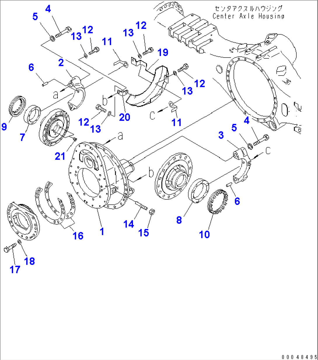 CENTER AXLE (CARRIER)(#2001-)