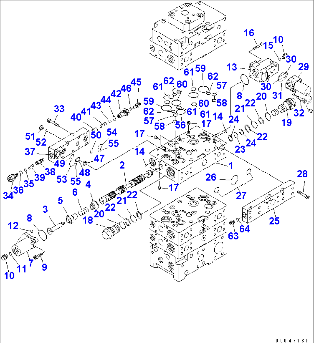 MAIN VALVE (2 SPOOL) (FOR E.C.S.S.) (8/9)(#55001-)