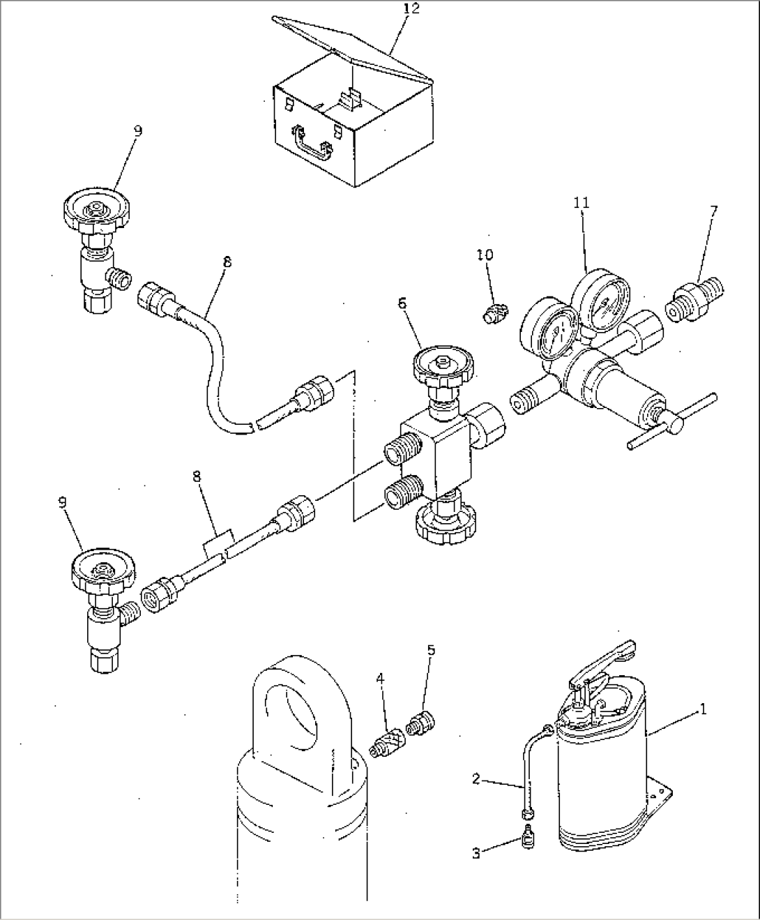 SUSPENSION CYLINDER NITROGEN GAS SERVECING TOOL
