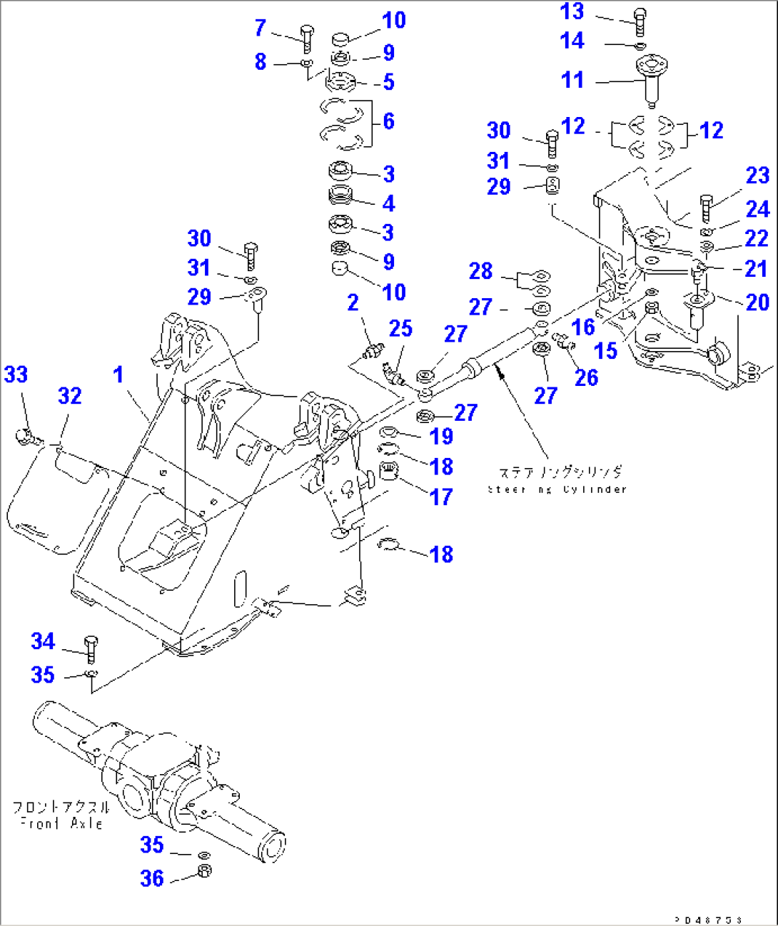 FRONT FRAME (WITH FRONT ATTACHMENT) (WITH 4-SPOOL CONTROL VALVE)(#50001-)