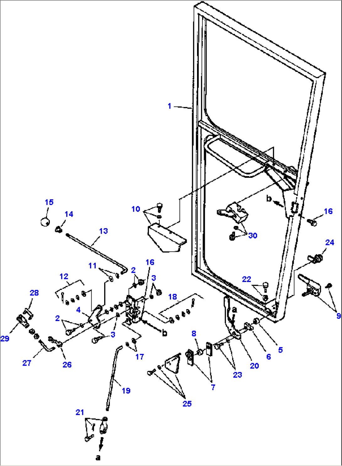 L.H. CAB DOOR LOW PROFILE - S/N 203887 AND UP