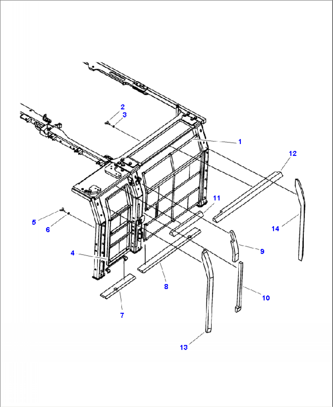 M1130-001002 MACHINE CAB LEFT SIDE DOOR (2/3)
