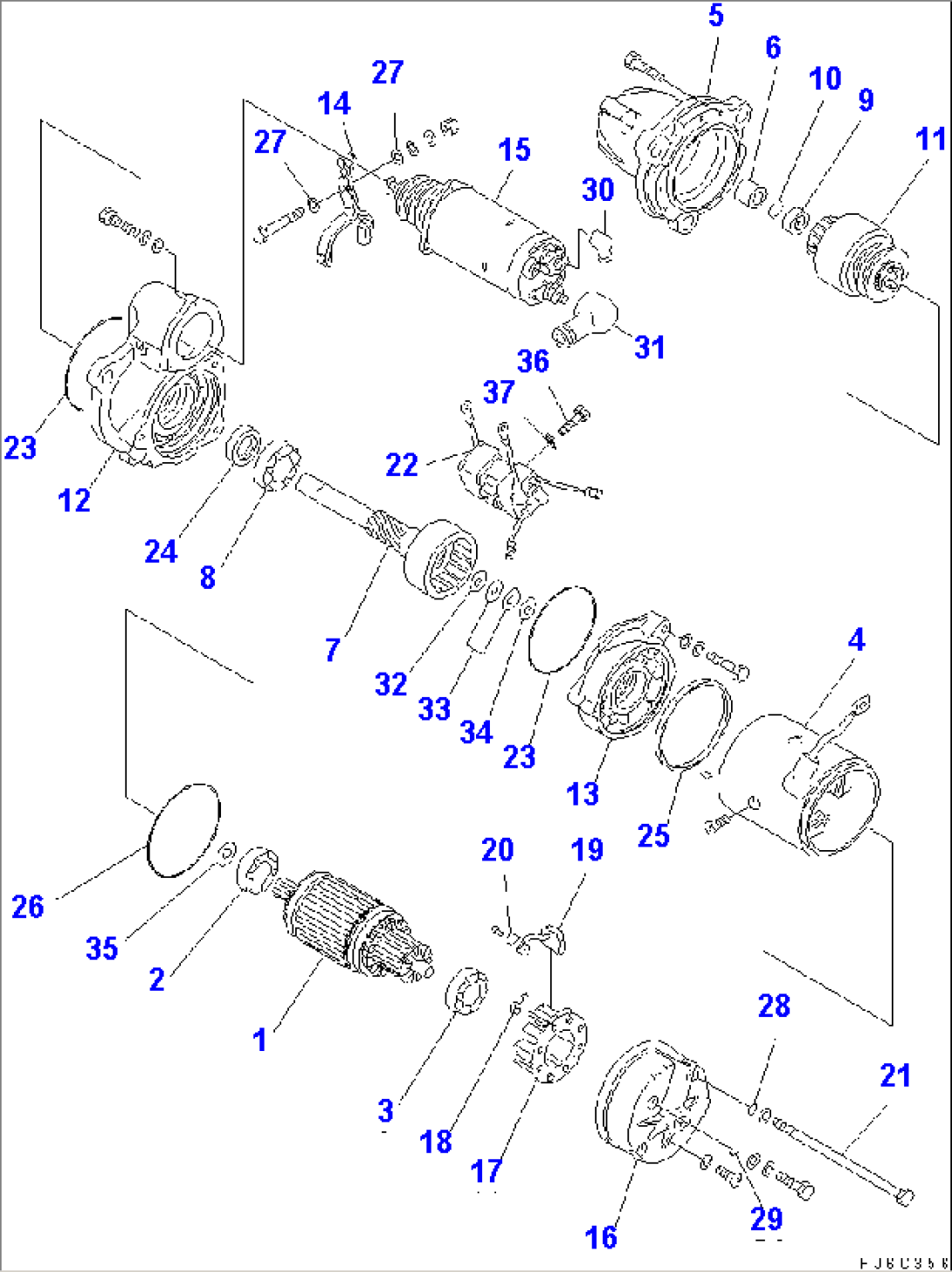 STARTING MOTOR (7.5KW) (SEA WATER-RSSISTANT) (INNER PARTS)(#82970-84244)