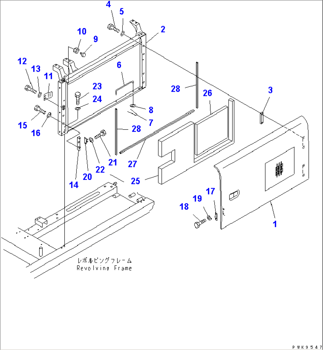 LEFT SIDE DOOR (MACHINE CAB)(#K30286-K31999)