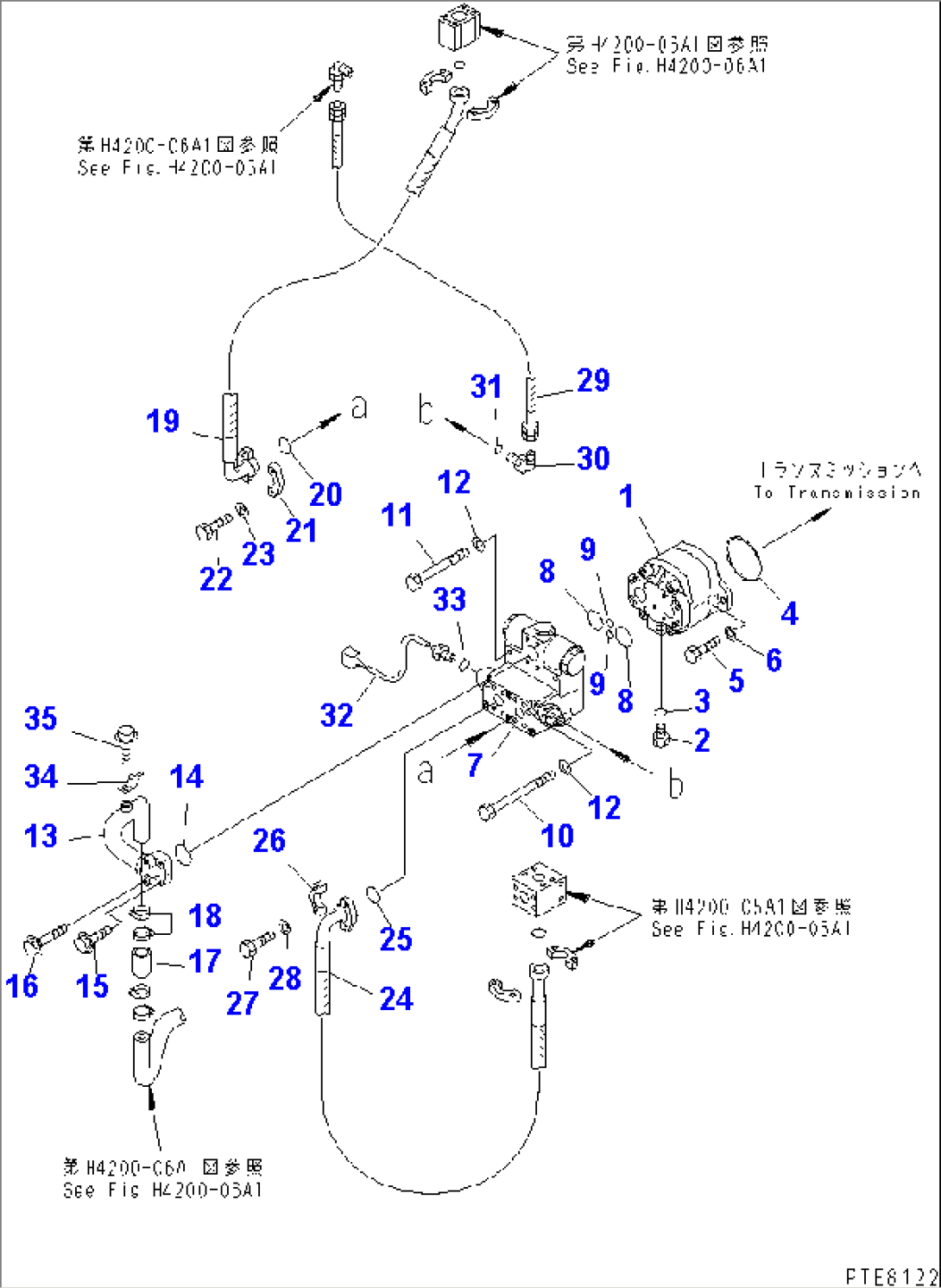 TRANSMISSION (EMERGENCY STEERING PIPING)