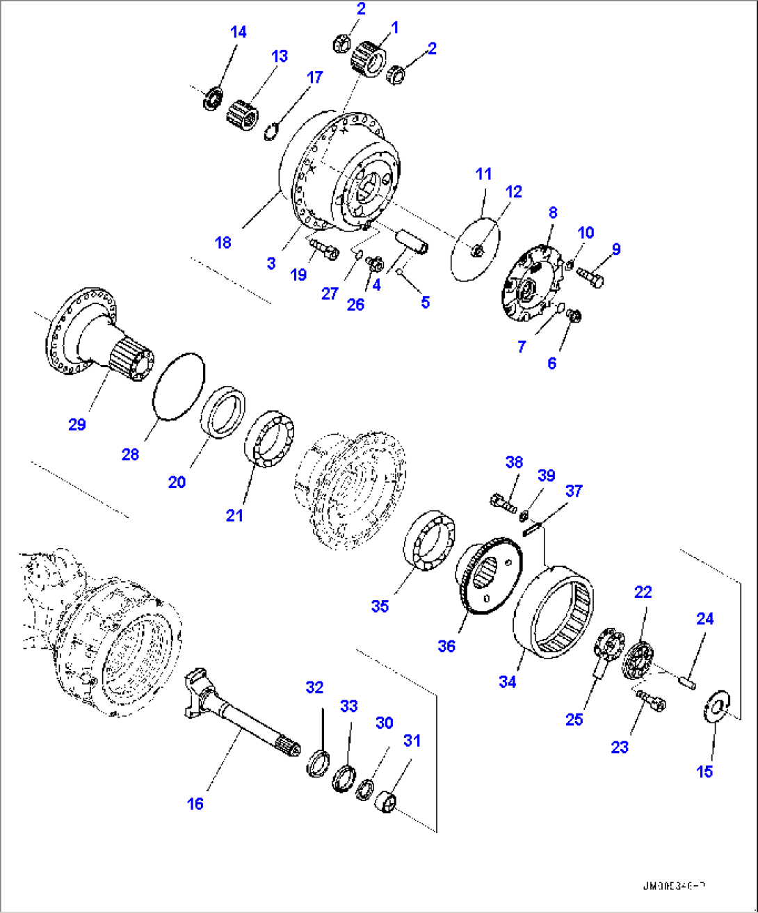 Front Axle, Final Drive L.H. (#5003-)