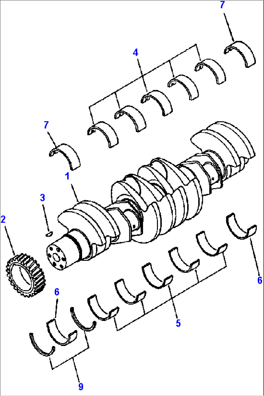 CRANKSHAFT AND MAIN BEARINGS