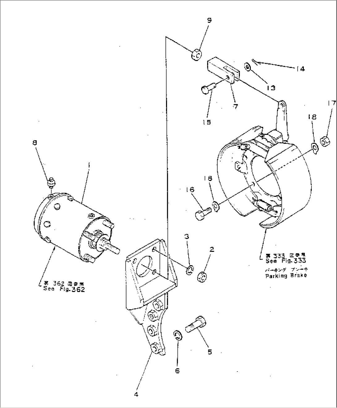 PARKING BRAKE ACTUATOR AND LINKAGE(#1002-1016)