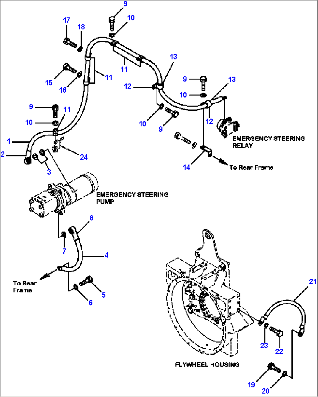 E0202-07A1 WIRING HARNESS ENGINE AND EMERGENCY STEERING GROUND CABLES