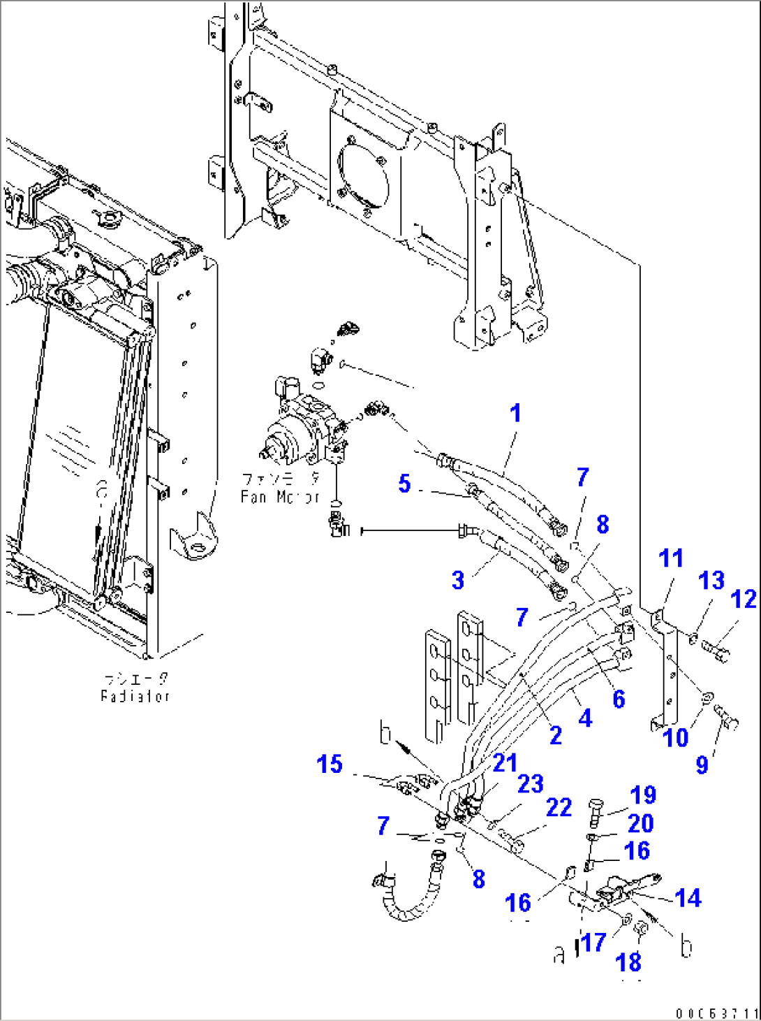RADIATOR (MOTOR PIPING AND BRACKET)(#85001-)