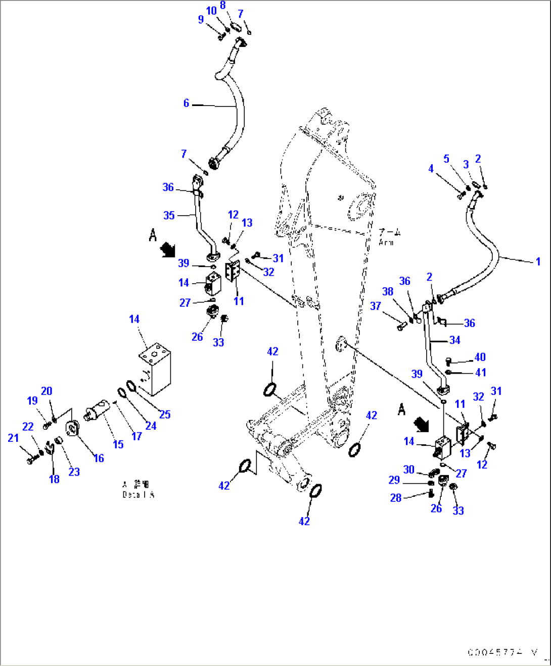 Arm, 2400mm, Additional Piping, 100 Hours Lubrication Interval