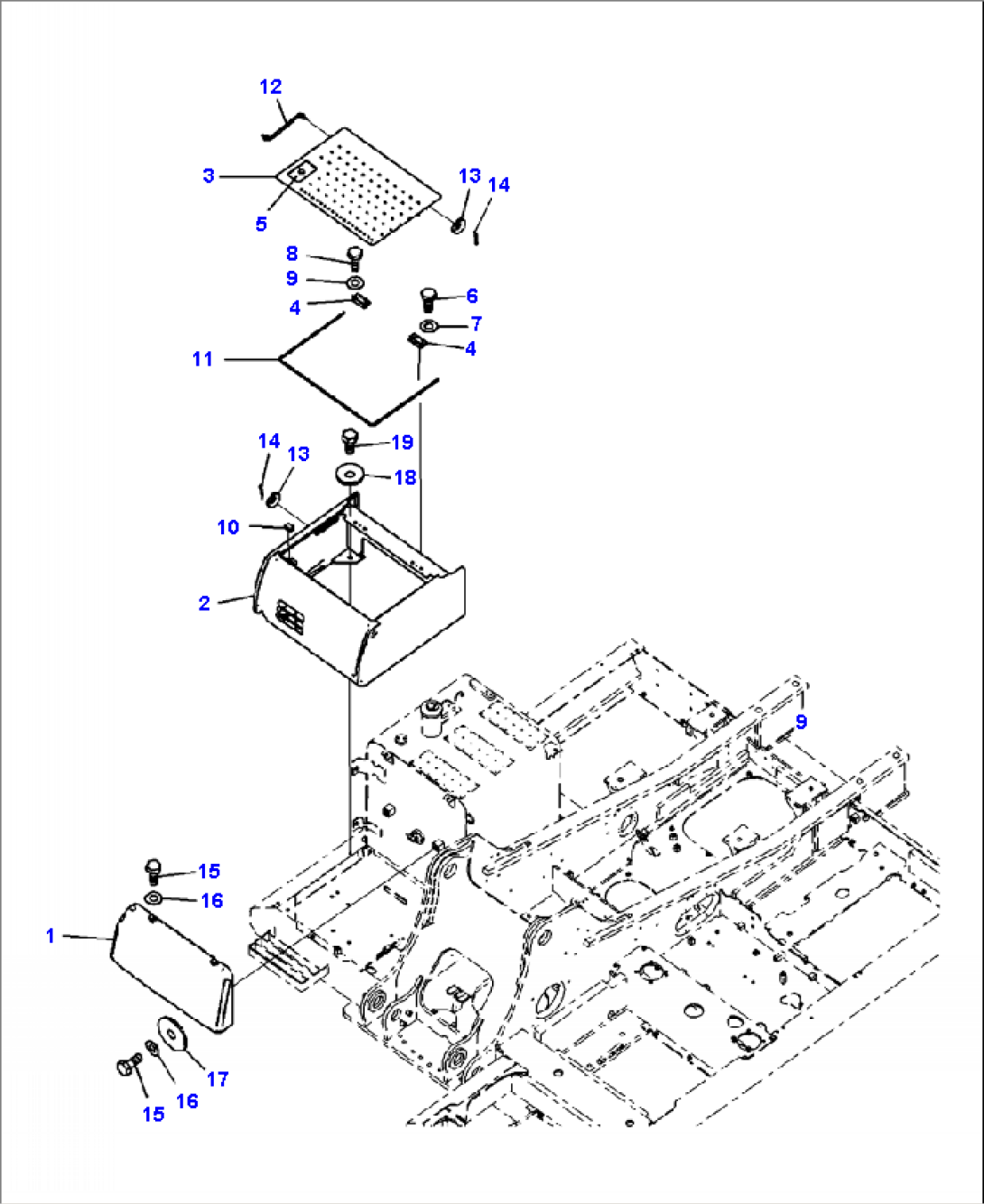 M1220-01A0 FRAME MACHINE CAB (BATTERY BOX) (S/N A87001-A87220 )