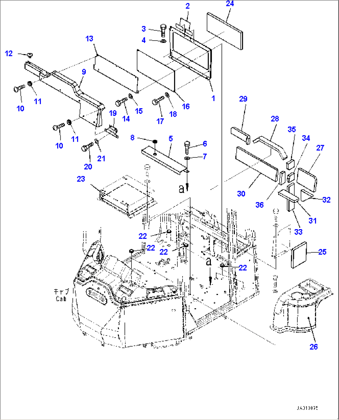 Cab and Cab Floor Group, Console Cover, L.H. (2/2) (#80051-)