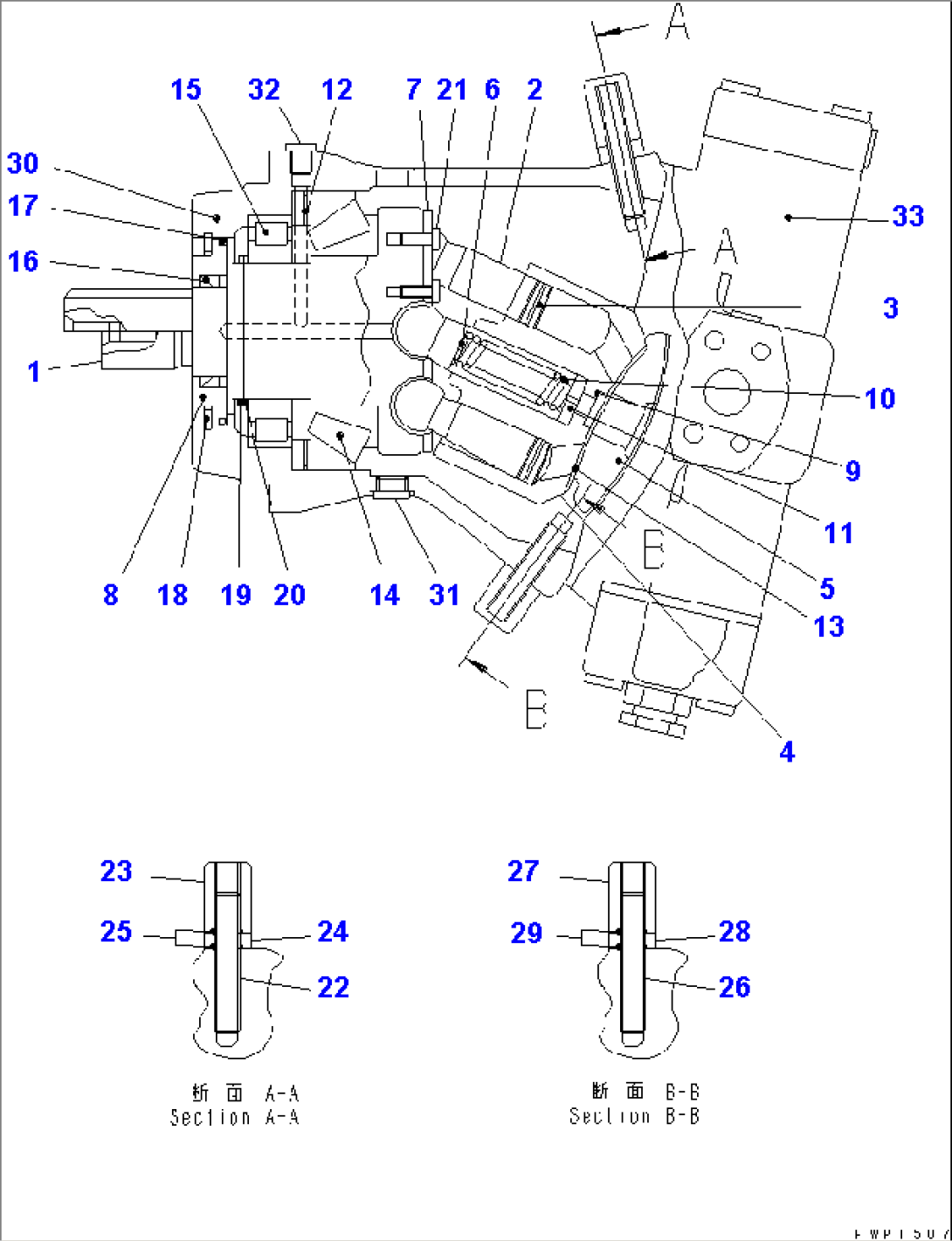 TRAVEL MOTOR (REAR) (30KPH) (INNER PARTS) (1/2)(#K32009-)