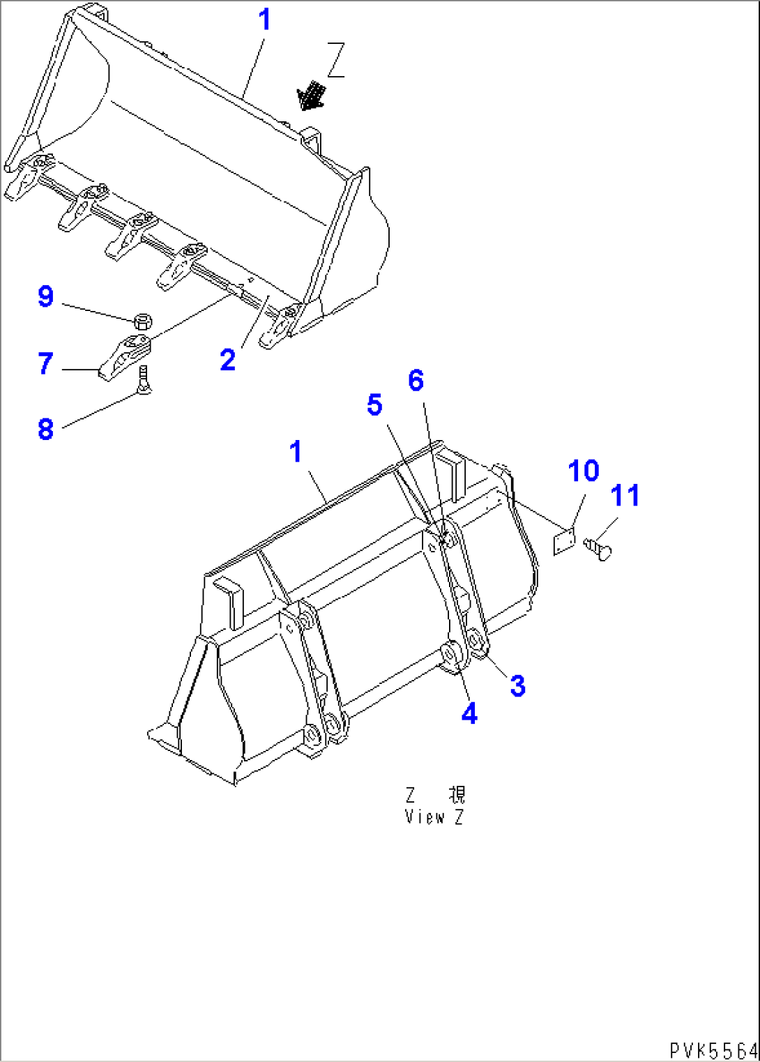 BUCKET (FOR SEMI-LONG LIFT ARM)