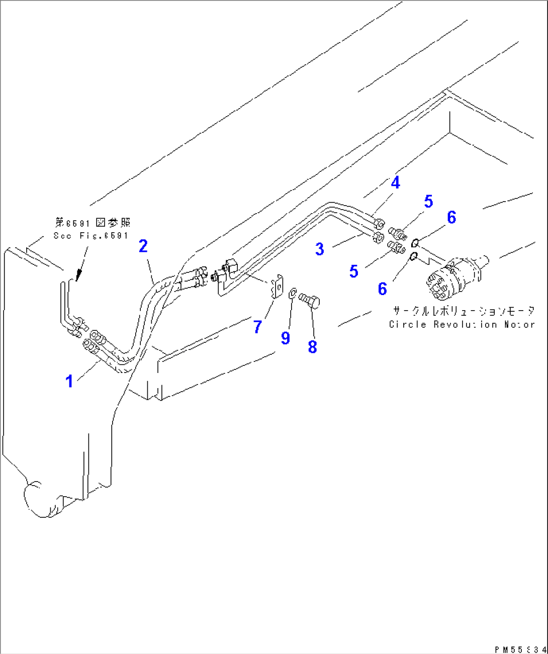 HYDRAULIC PIPING (HYDRAULIC MOTOR LINE) (2/2)(#1001-1999)