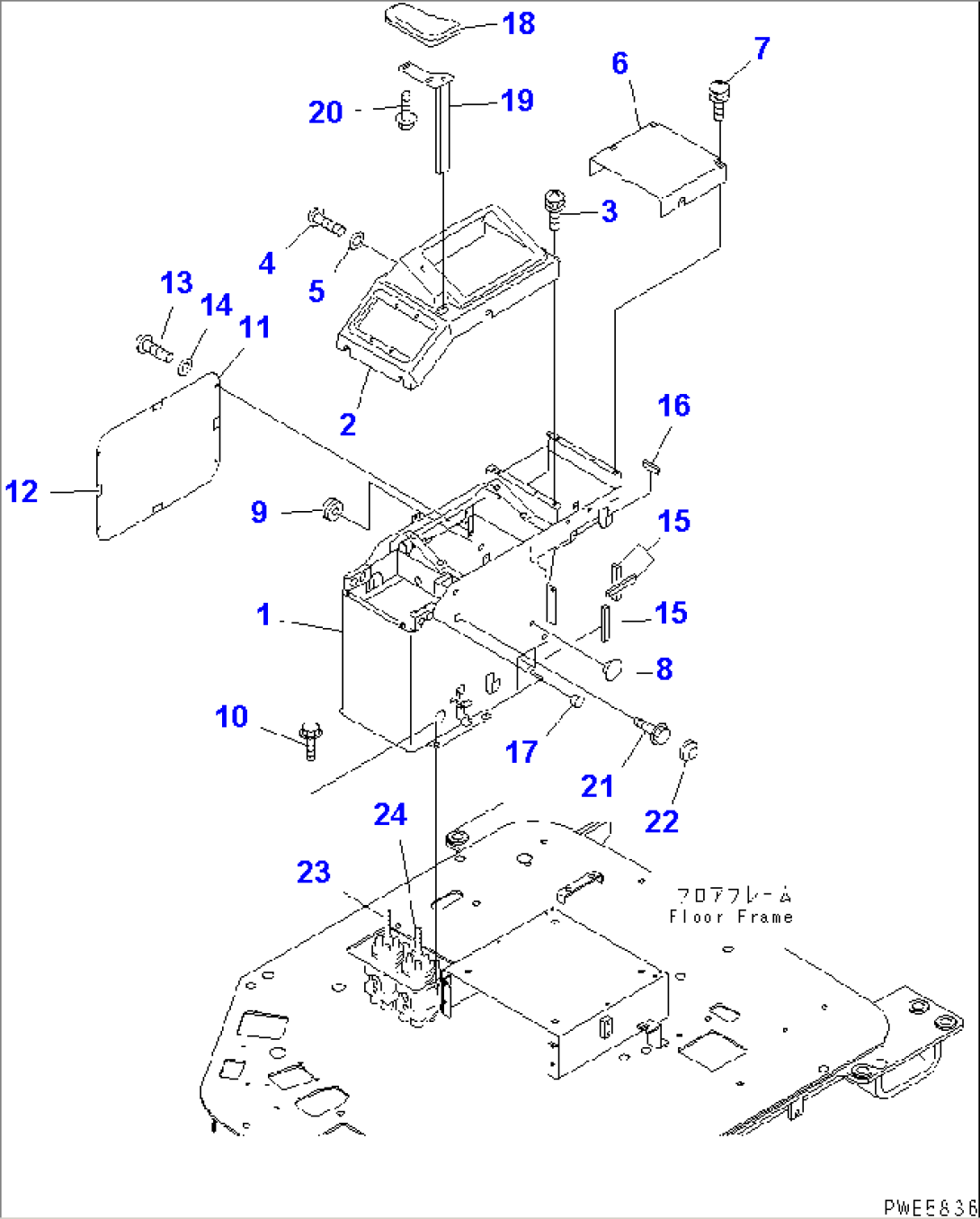 FLOOR (R.H. CONSOLE BOX) (WITH 3-SPOOL CONTROL VALVE)(#53001-53999)