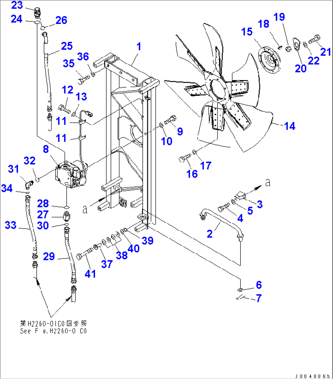 FAN AND MOTOR PIPING (EU NEW NOISE REDUCTION ARRANGEMENT 2)(#1201-)