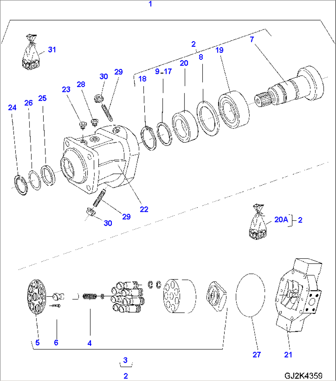 HYDRAULIC ENGINE (30KM/H) (INNER PARTS) (1/4)