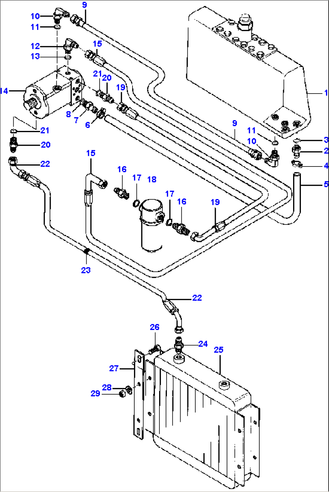 BASIC HYDRAULICS AWD - TANK TO OIL COOLER