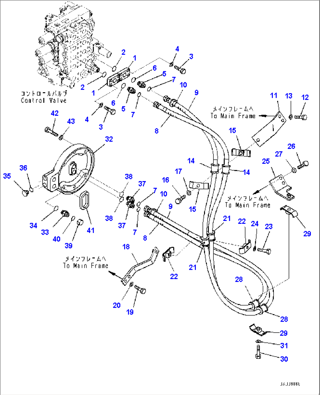 Dozer Blade Tilt Piping, (#11863-)