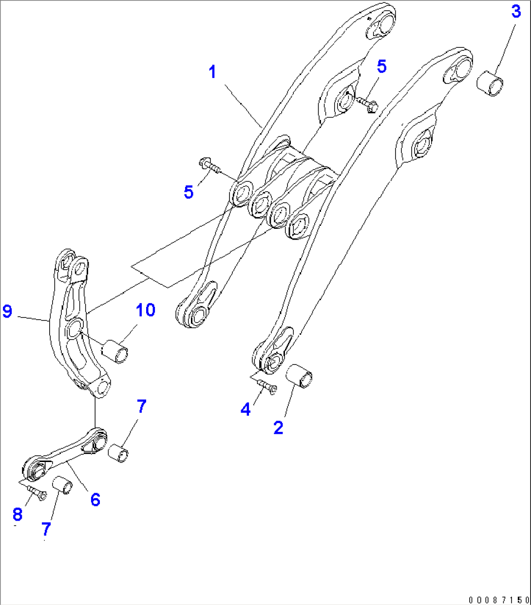 LIFT ARM AND BELLCRANK (LIFT ARM¤ BELL CRANK AND LINK)(#50077-50091)