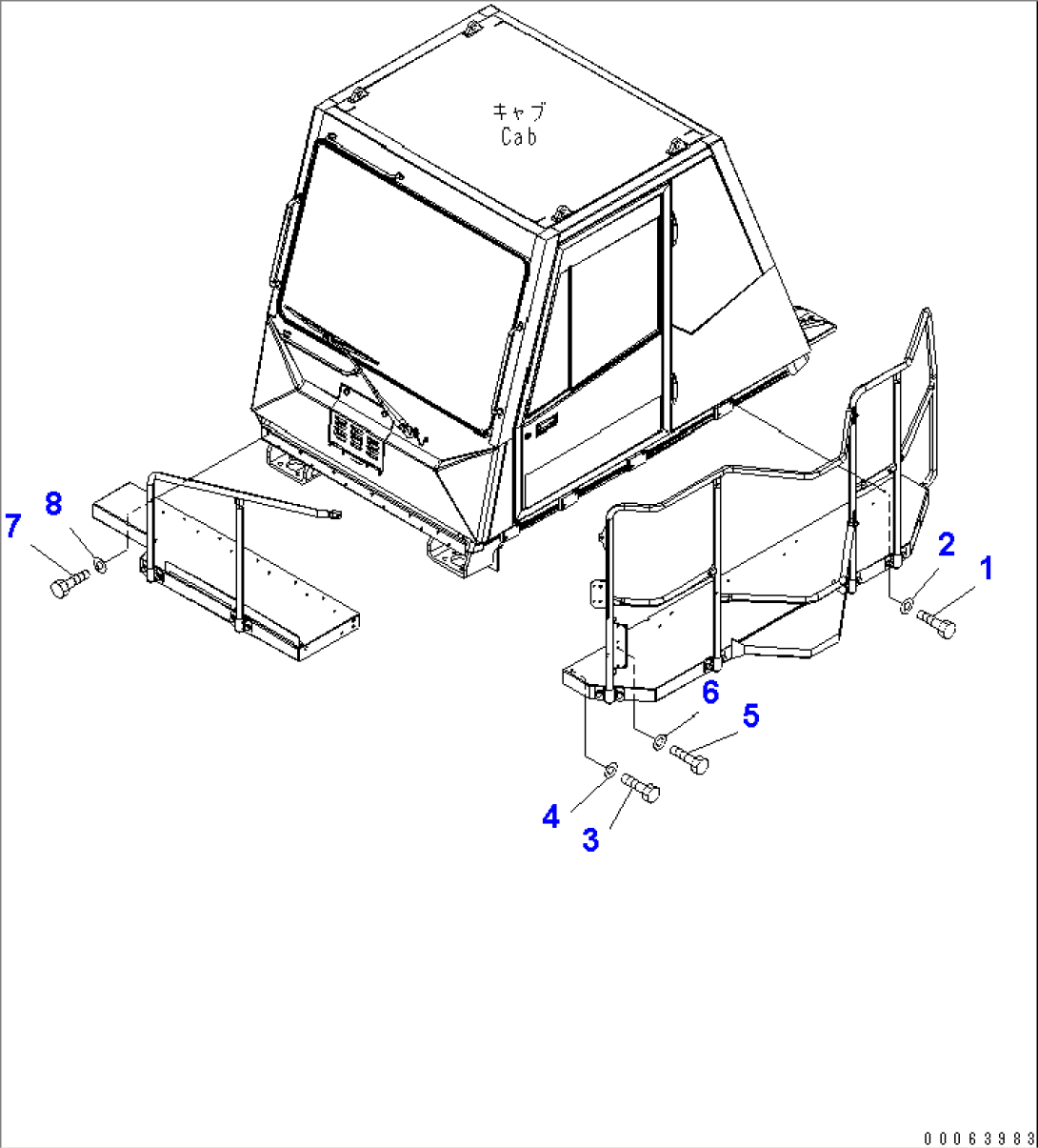 CAB GUARD (STEP MOUNTING PARTS)(#7001-)