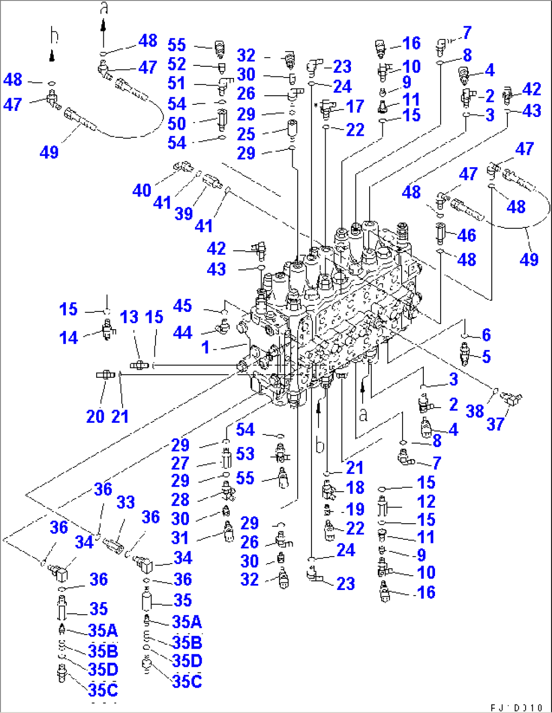 MAIN VALVE (CONNECTING PARTS) (1 ACTUATOR) (FOR MONO BOOM) (DRAWBAR PULL UP SPEC.)