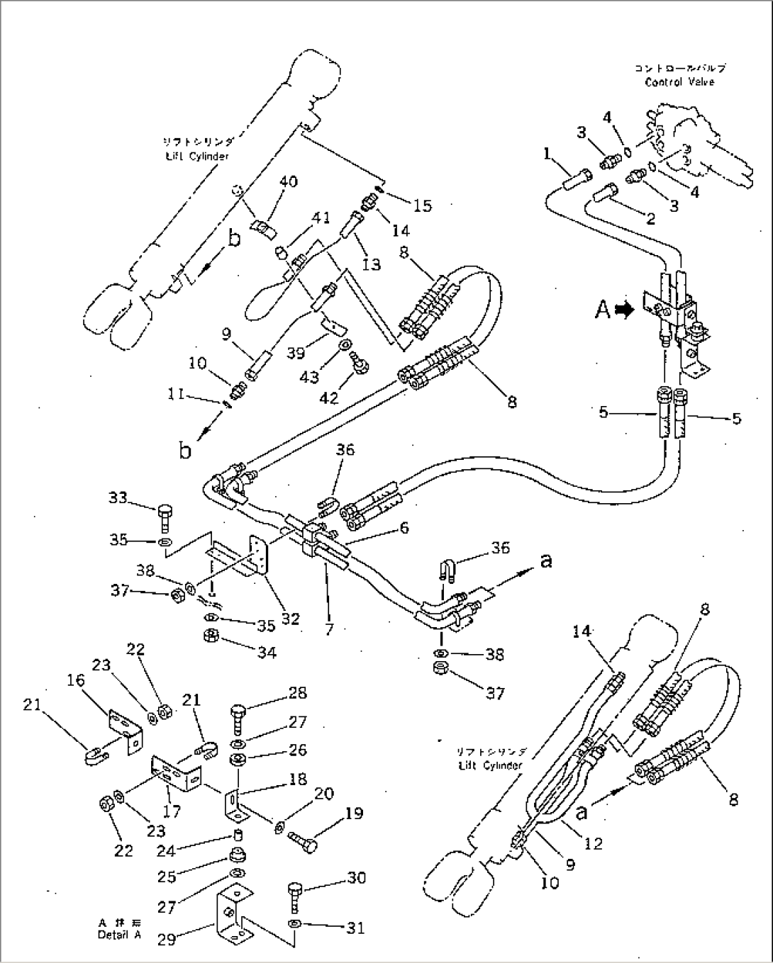 HYDRAULIC PIPING (LIFT CYLINDER LINE)(#20001-)