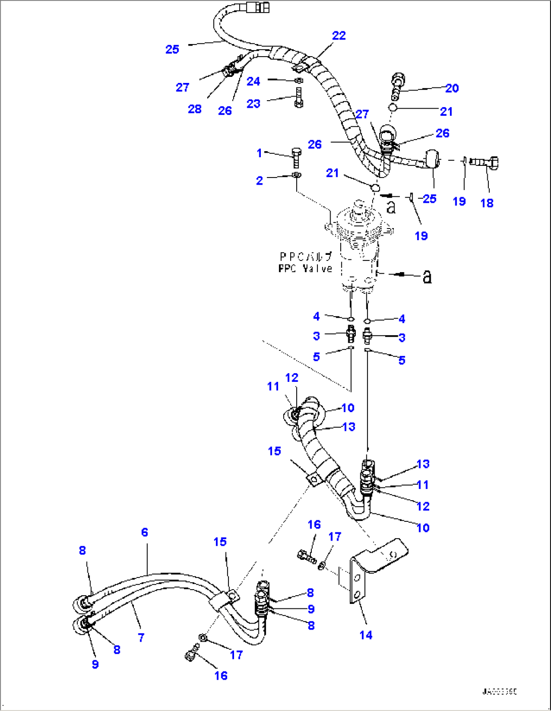 Dozer Control, Piping (#80001-)