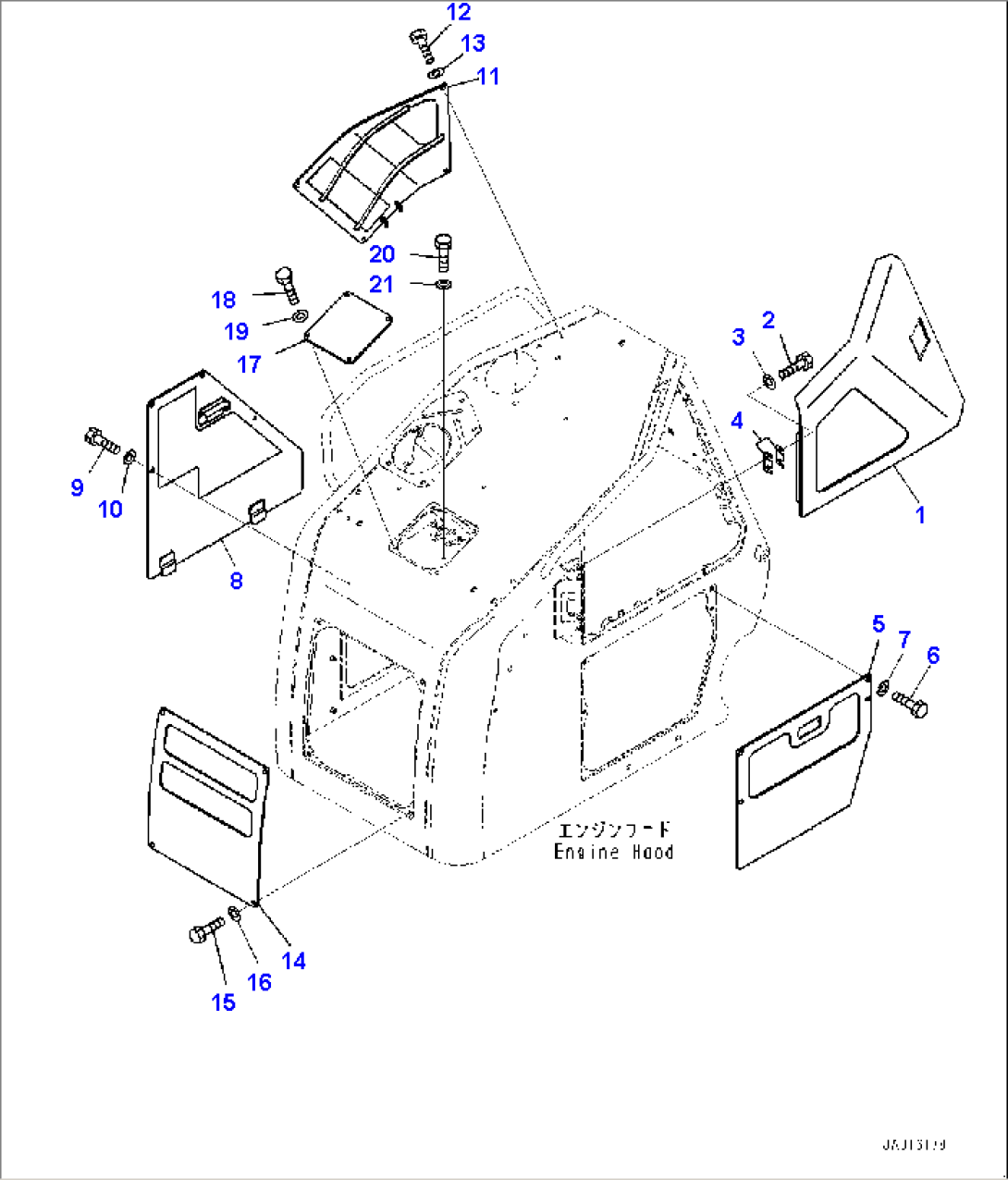 Engine Hood, Door Cover (#30765-)