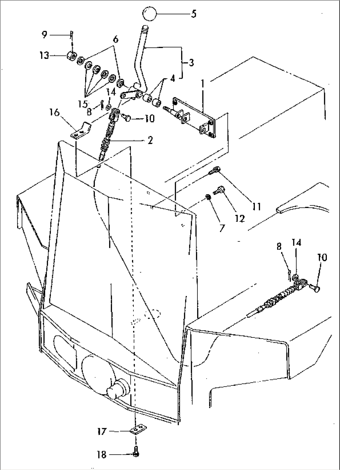 ENGINE CONTROL LEVER AND LINKAGE